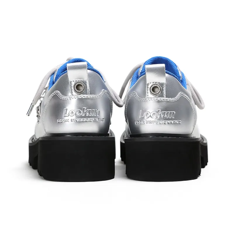 LOOKUN x ADCDAVINCI Functional Wind Series Anti Slip And Wear Resistant Height Increasing Casual Shoes Unisex Silver-4