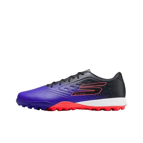 Skechers Anti-Slip Wear-Resistant Soccer Shoes Men's Purple Black Red