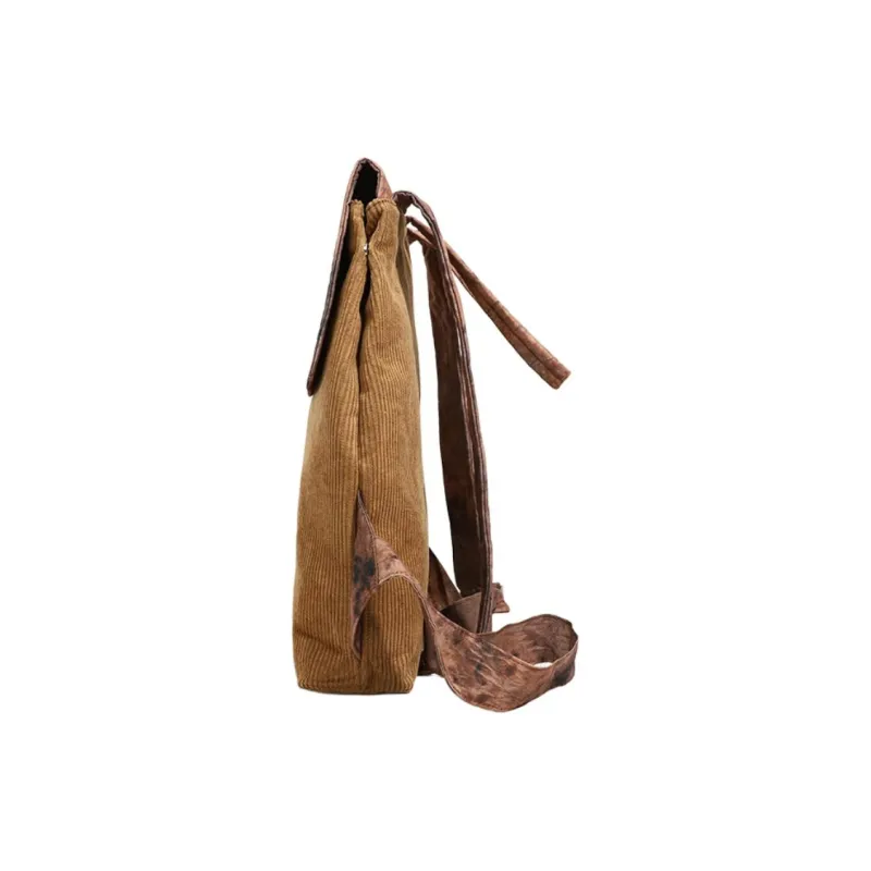 Everthames Corduroy With Additional Fabric Backpack Regular Women's Brown-6