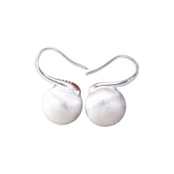 Stone Edge Poly Foot Silver 990 Sterling Silver Hoop Earrings Unisex