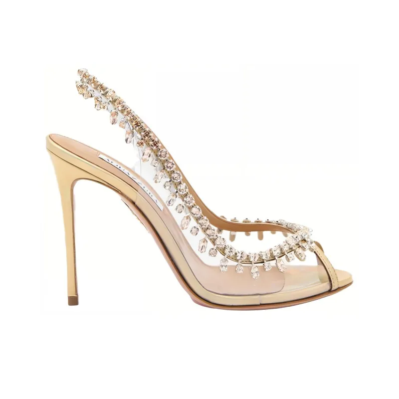 AQUAZZURA Temptation Crystal 75mm Slingback Pumps-1