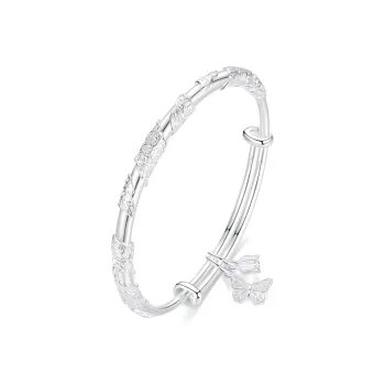 Fortune Gold Sterling Silver Bangle Unisex