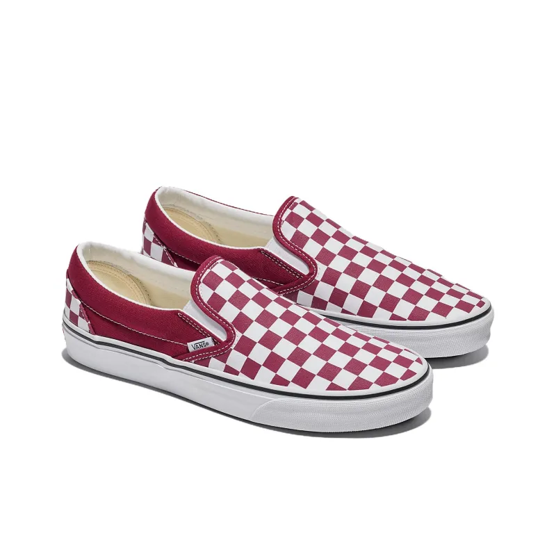 Vans Classic Slip On 'Checkerboard Rhododendron Red'-1