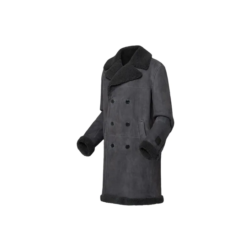 LOUIS VUITTON Double Breasted Shearling Coat-2