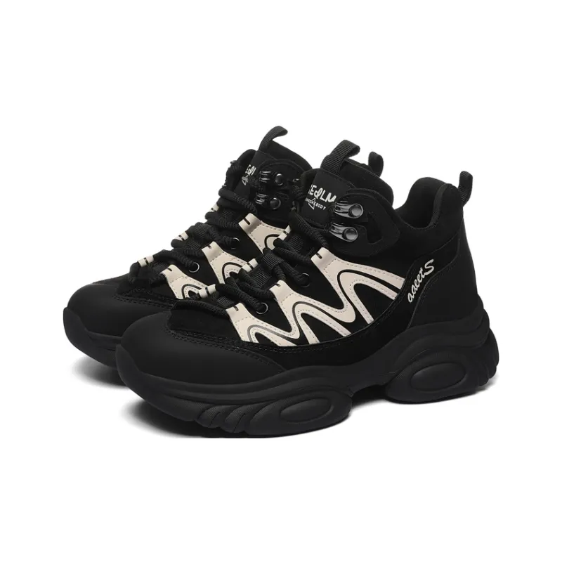 Golden Silk Rabbit Mid-Top Chunky Sneakers Women's-1