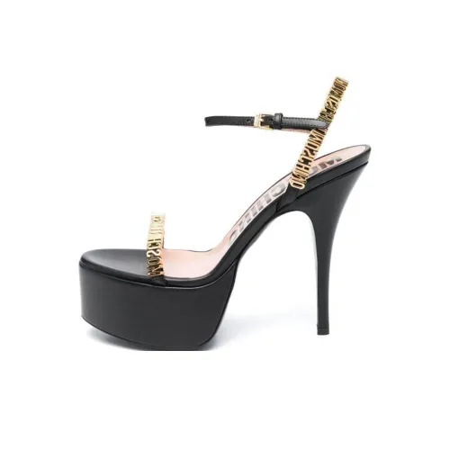 MOSCHINO Logo Plaque Platform Sandals Women's