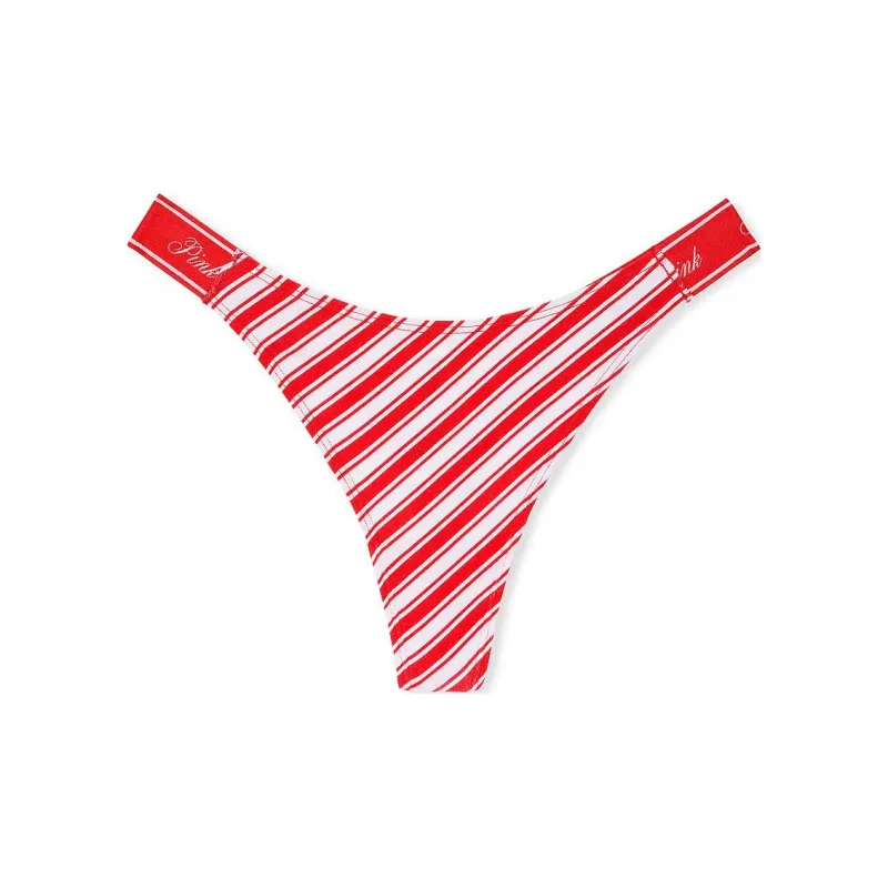Victoria's Secret PINK Wink Lace-Trim Thong Panty / BVCCSP Underpants Women's 1 Pack Red-0