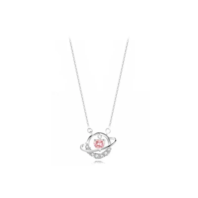 Muyan Alloy Peach Galaxy Necklace Unisex-4
