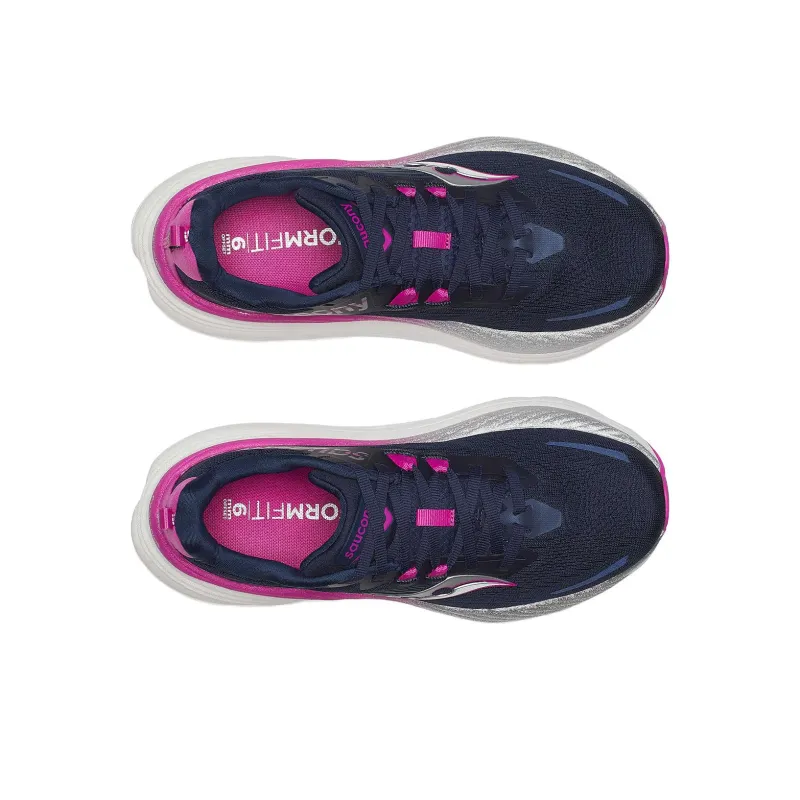 Saucony Hurricane 24 Navy Fuchsia Women's-3