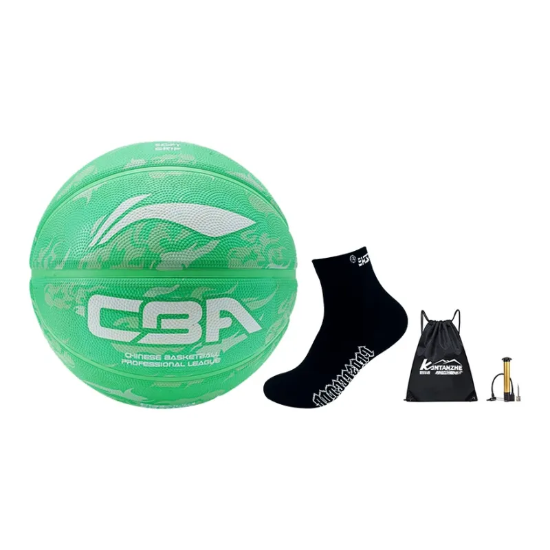 LiNing Rubber Basketball Green Size 7 Training Unisex-12