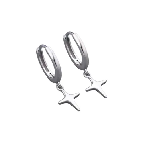 Stone Edge Poly 999 Fine Silver Sterling Silver Hoop Earrings Unisex