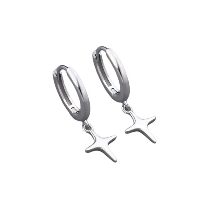 Stone Edge Poly 999 Fine Silver Sterling Silver Hoop Earrings Unisex-0