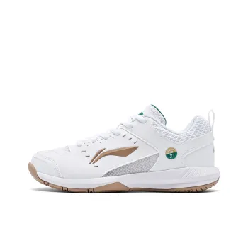 LiNing Feather Anti Slip And Wear Resistant Breathable Low Top Badminton Shoes Unisex White