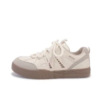 Shen Linsen Cushioning, Slip Resistant, And Abrasion Resistant Low Top Casual Shoes Women's Beige