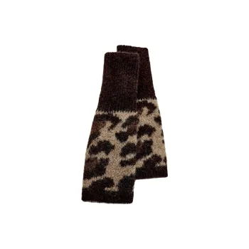 ZARA Polyester Knit Gloves Women's Brown