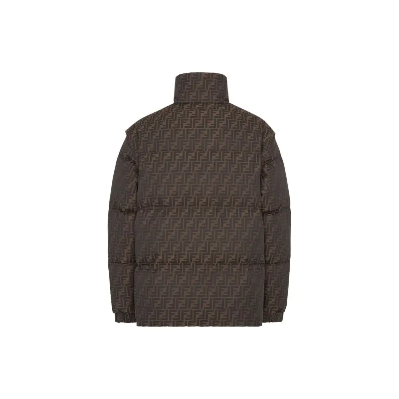 FENDI Logo Detailed Funnel Neck Jacket-1