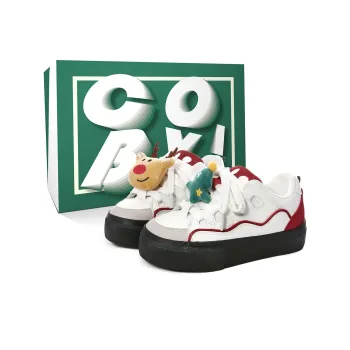 Cob Slip Resistant Lightweight Coverage Low Top Skateboard Shoes Women's White Red