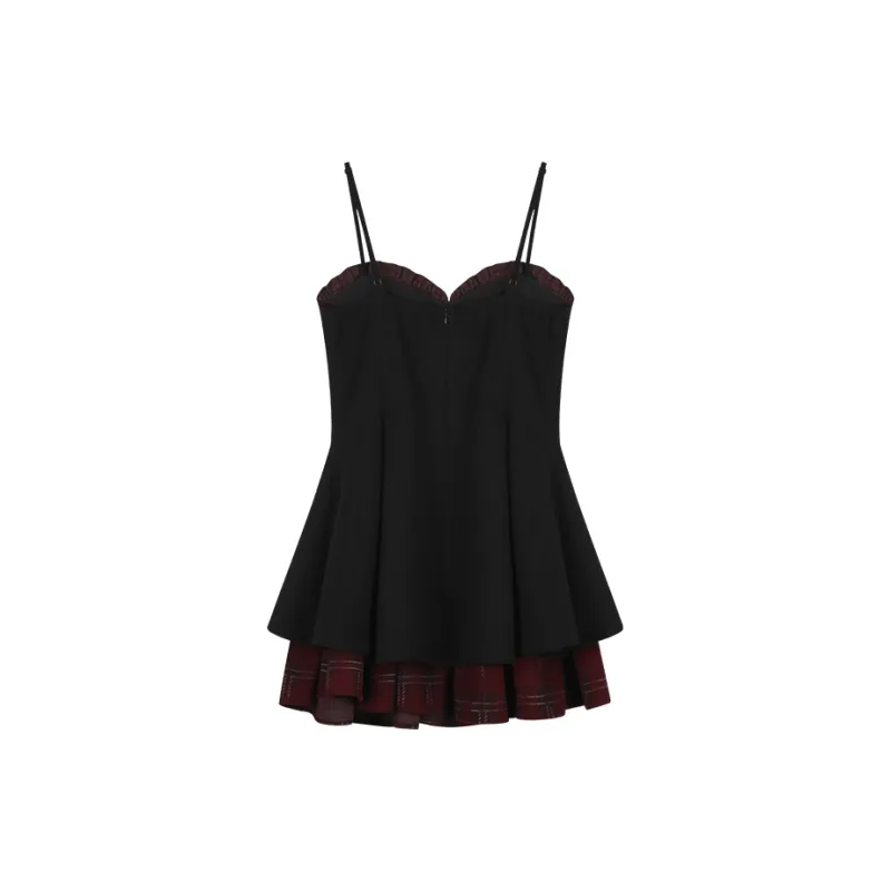 ANNIBUHUO Slip Dress Women's Black-1