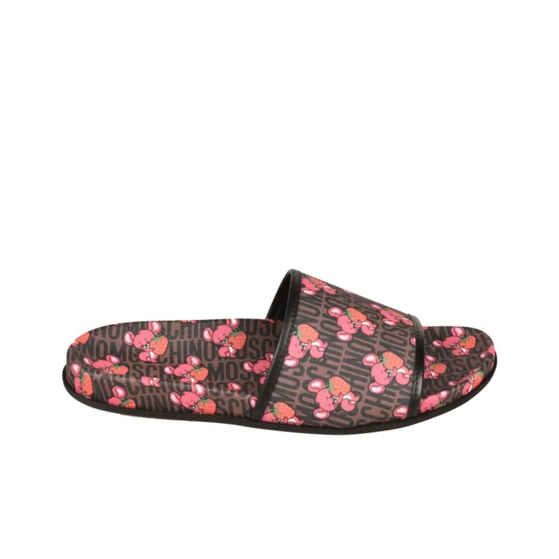 MOSCHINO Logo-print Flat Slides-1