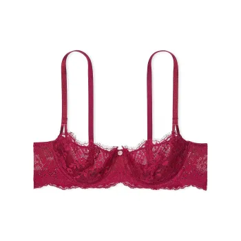 Victoria's Secret Dream Angels Wicked Unlined Lace Balconette Bra/CR Bra Women's Gin Balin Red
