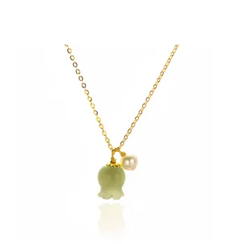 YUFANGCHUN Hetian Jade Necklaces Pale Greenish White Jade Women's