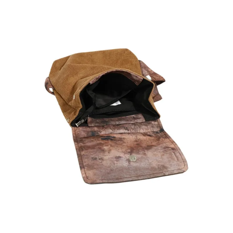 Everthames Corduroy With Additional Fabric Backpack Regular Women's Brown-7