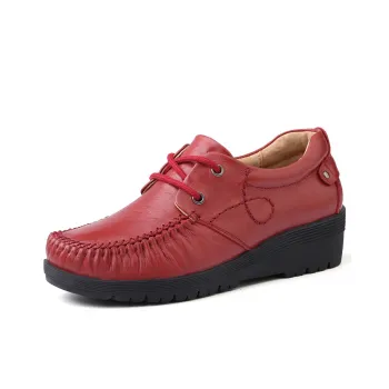 Bull Thunder Mom Shoes Casual Single Shoes Wedge Heel Women's