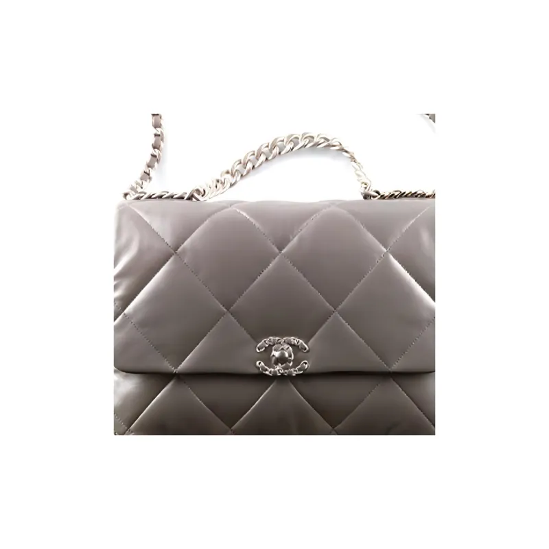 CHANEL 19Bag Lambskin Gold, Silver, And Ruthenium Colored Metal Crossbody Bag Women's Dark Gray-3