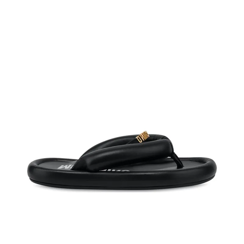 MOSCHINO Rubber Sole Abrasion Resistant Flip Flops Women's Black-1