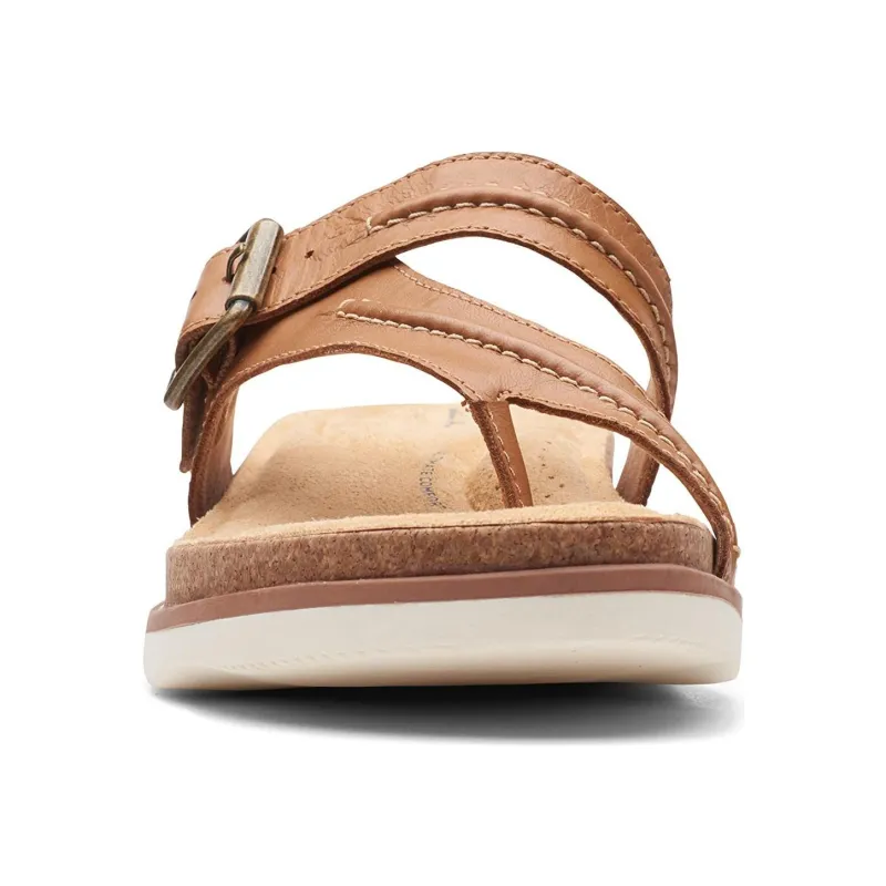 Clarks Rubber Sole Slip-Resistant Flip Flops Women's Light Brown-3