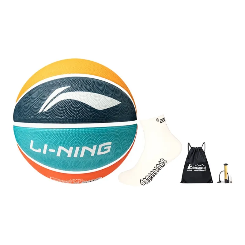 LiNing Rubber Basketball Yellow Blue Orange Size 5 Size 7 Training Unisex-11