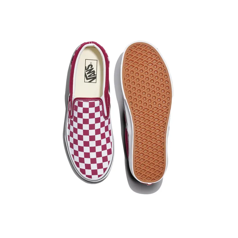 Vans Classic Slip On 'Checkerboard Rhododendron Red'-3