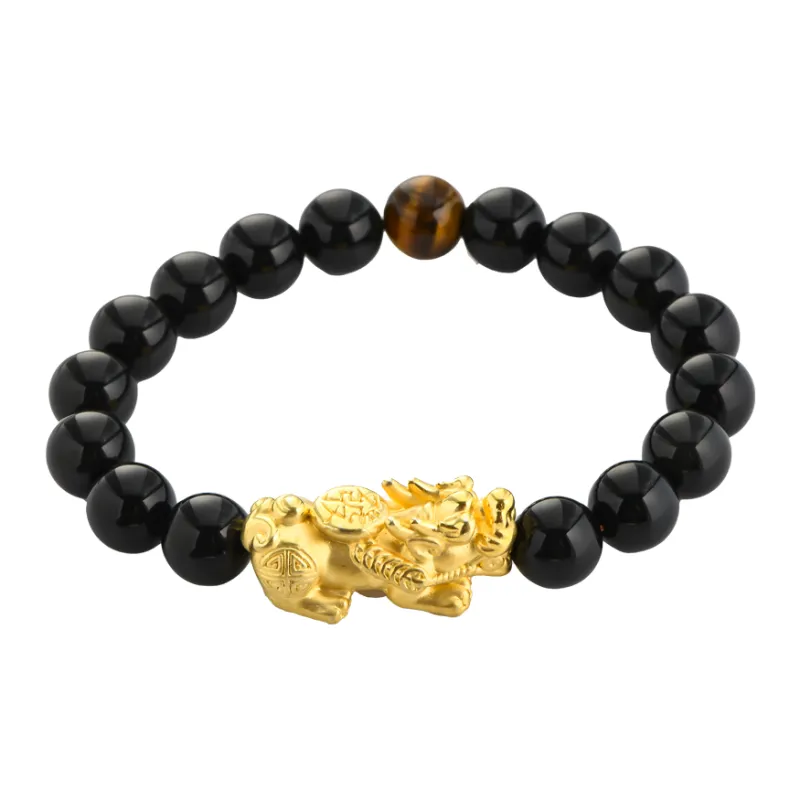 LONGFENGYUAN Obsidian Bracelets Men's-3