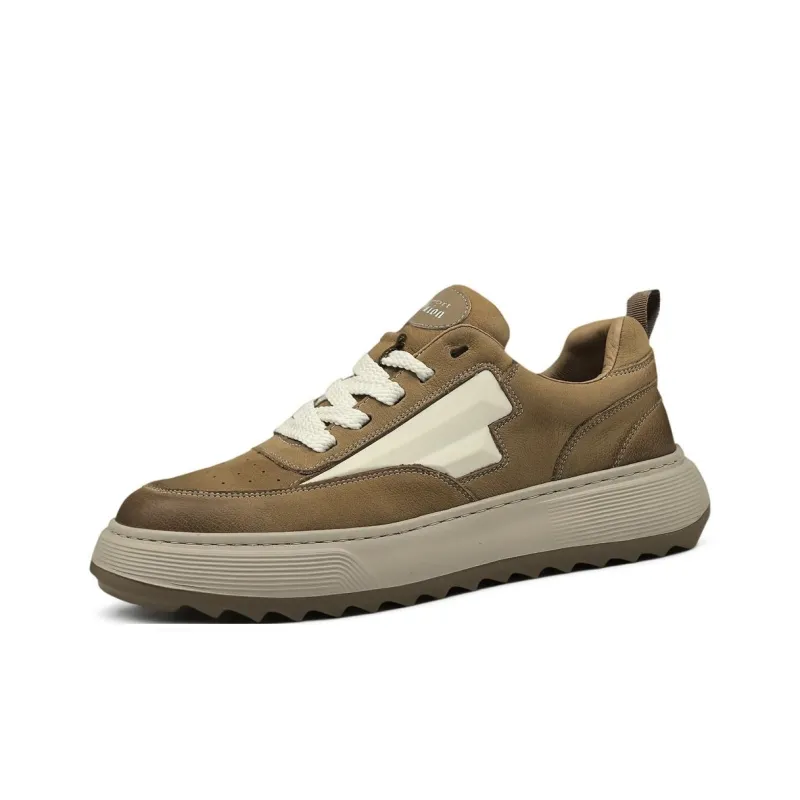 Devanro Height Increasing Wear Resistant Lightweight Breathable Slip Resistant Low Top Skateboard Shoes Men's-5