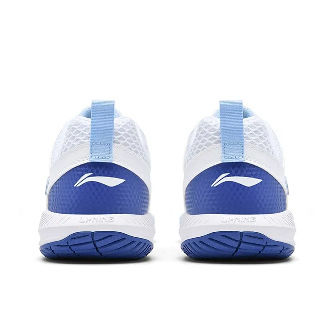 LiNing Feather Anti-Slip And Wear-Resistant Water-Resistant Low-Top Badminton Shoes Unisex White Blue-4