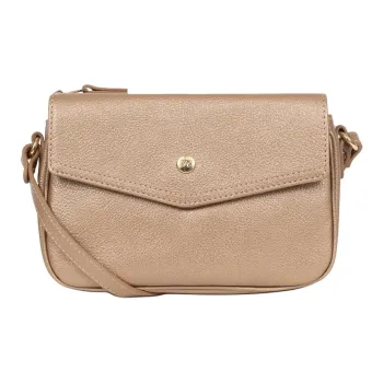 H HEXAGONA PARIS Grain Leather Shoulder Bag, Crossbody Bag Regular Women's Gold