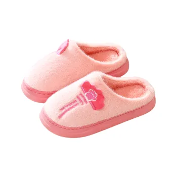 Yalu Fall And Winter Japanese And Korean Style Couple Home Indoor Velvet Cotton Slippers With Soft Soles Home Slippers