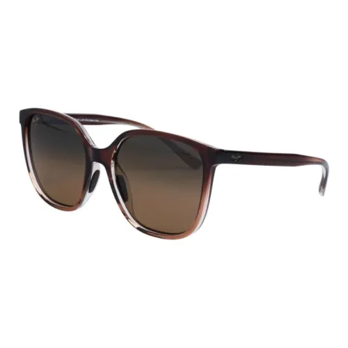 Maui Jim Acetate Irregular Shape Sunglasses Women's Brown