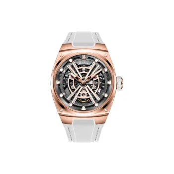 BRUBOSES Starship Collection Mechanical Movement Silicone Strap Watch Men's Watches Cut Out Dial