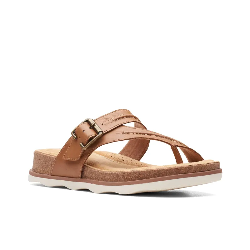 Clarks Rubber Sole Slip-Resistant Flip Flops Women's Light Brown-2