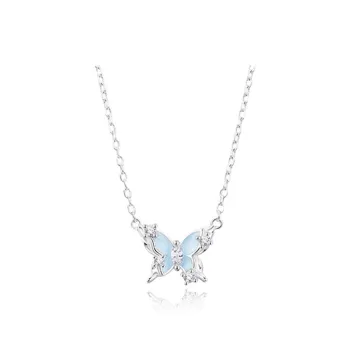 Chongqing Gold Store S925 Silver Necklaces Unisex Silver/Blue
