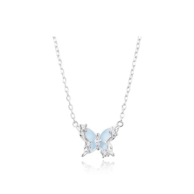 Chongqing Gold Store S925 Silver Necklaces Unisex Silver/Blue-0