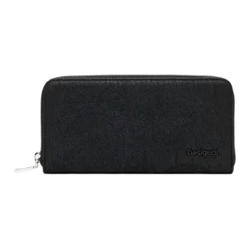 Desigual Polyurethane Wallet Large Size Women's Black