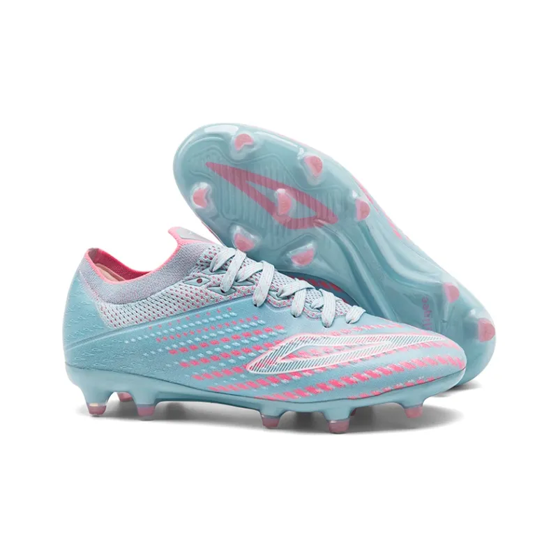 Keliqee AG Rubber Short Studs Slip Resistant Coverage Soccer Shoes Men's Blue Pink-3