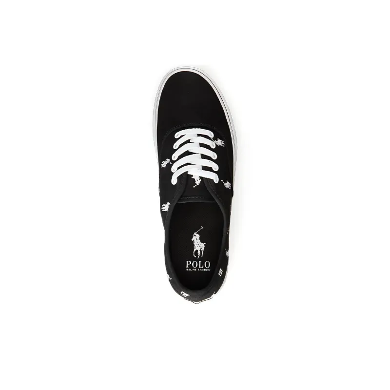 Polo Ralph Lauren Keaton Allover Pony Low Top Skateboard Shoes Men's Black-3
