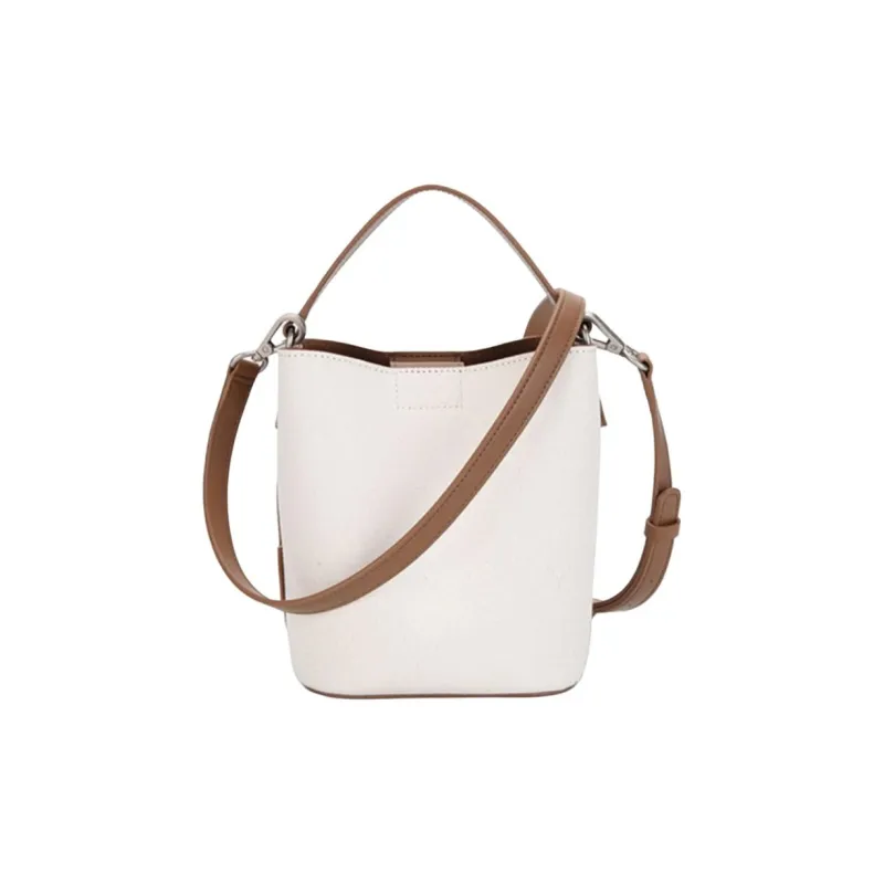 KANGOL Canvas Canvas Bag Bucket Bag Shoulder Bag Crossbody Bag Handbag Unisex Ivory White-2