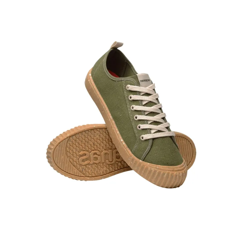 Havaianas TNS Low-Top Canvas Shoes Unisex Olive Green-4