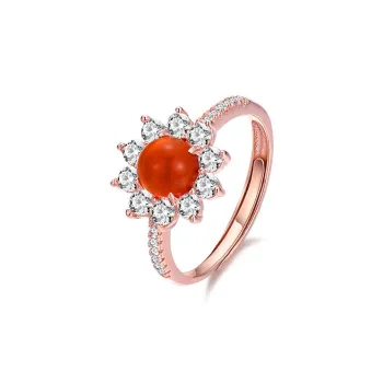 Luxury Beads S925 Silver Rings Women's