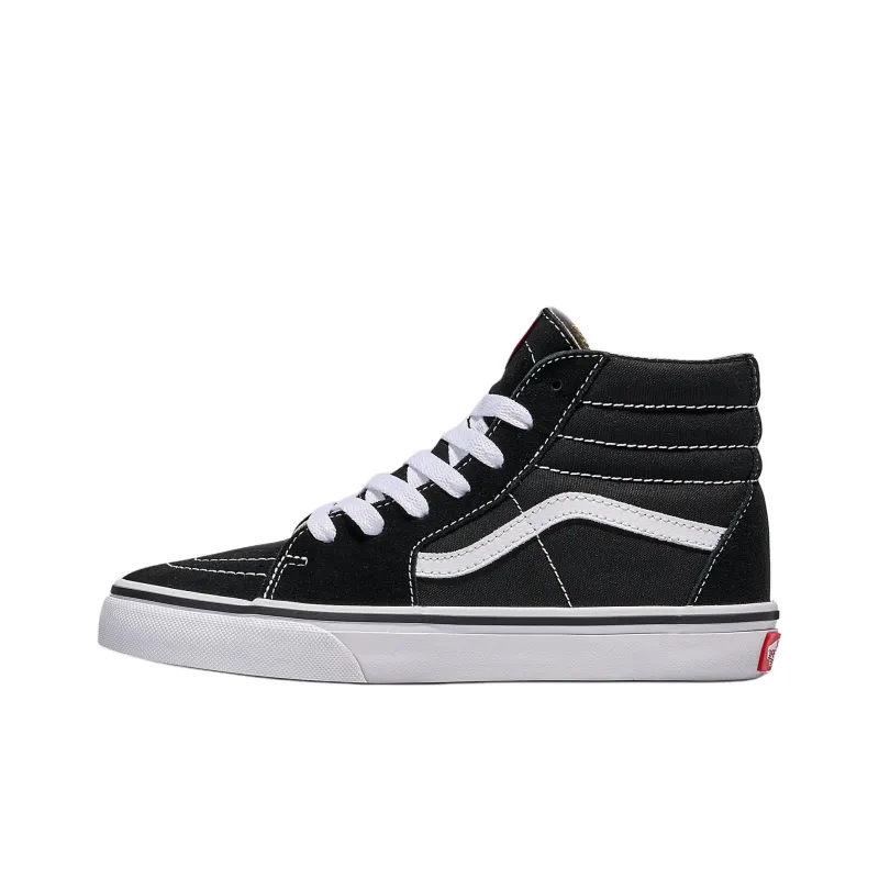 Vans Sk8 Hi Anti Slip Wear Resistant High Top Kids' Skateboarding Shoes Black Teenagers-0