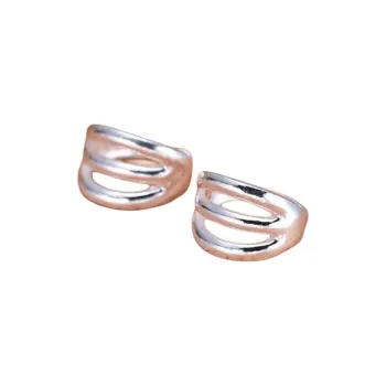 Stone Edge Poly Foot Silver 990 Sterling Silver Ear Cuff Unisex